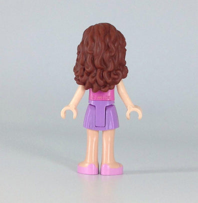 Friends Olivia, Medium Lavender Skirt, Dark Pink Top with Hearts and White Undershirt